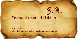 Zechmeister Milán névjegykártya